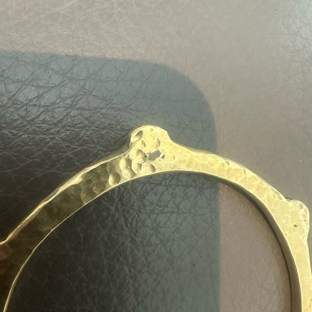 Fabulous Unique Statement Hammered Possibly Brass… - image 3
